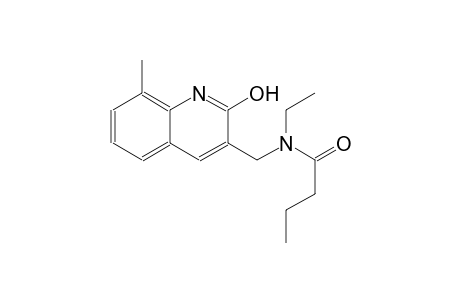N-ethyl-N-[(2-hydroxy-8-methyl-3-quinolinyl)methyl]butanamide