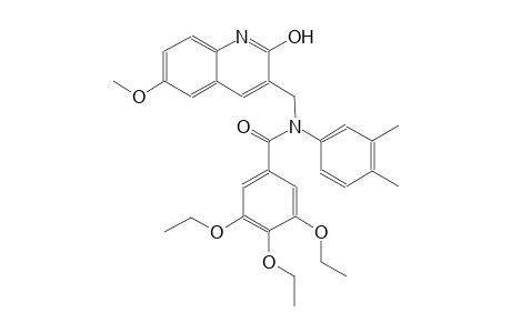 N-(3,4-dimethylphenyl)-3,4,5-triethoxy-N-[(2-hydroxy-6-methoxy-3-quinolinyl)methyl]benzamide