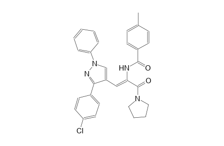 N-[(Z)-2-[3-(4-chlorophenyl)-1-phenyl-1H-pyrazol-4-yl]-1-(1-pyrrolidinylcarbonyl)ethenyl]-4-methylbenzamide