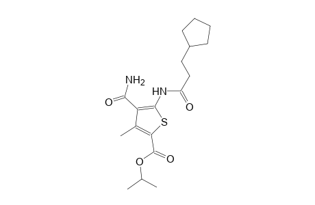 isopropyl 4-(aminocarbonyl)-5-[(3-cyclopentylpropanoyl)amino]-3-methyl-2-thiophenecarboxylate
