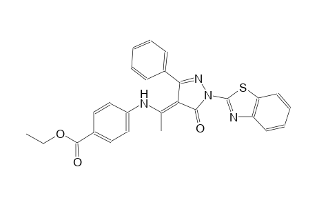 ethyl 4-({(1E)-1-[1-(1,3-benzothiazol-2-yl)-5-oxo-3-phenyl-1,5-dihydro-4H-pyrazol-4-ylidene]ethyl}amino)benzoate