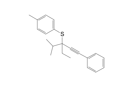 (3-Ethyl-4-methyl-1-phenylpent-1-yn-3-yl) (p-tolyl) sulfide
