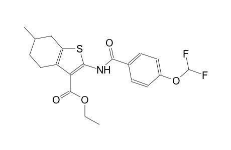 ethyl 2-{[4-(difluoromethoxy)benzoyl]amino}-6-methyl-4,5,6,7-tetrahydro-1-benzothiophene-3-carboxylate