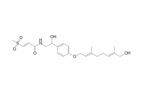 (E)-3-(methylsulfonyl)-propenoic acid (2E,6E)-2-[4-(8-hydroxy-3,7-dimethyl-2,6-octadienyloxy)-phenyl]-2-hydroxyethyl amide