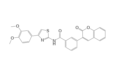 N-[4-(3,4-dimethoxyphenyl)-1,3-thiazol-2-yl]-3-(2-oxo-2H-chromen-3-yl)benzamide