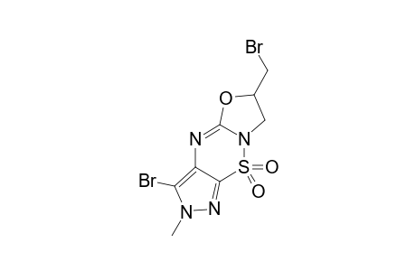 3-BROMO-6-(BROMOMETHYL)-2-METHYL-6,7-DIHYDRO-2H-OXAZOLO-[3,2-B]-PYRAZOLO-[4,3-E]-[1,2,4]-THIADIAZINE-9,9-DIOXIDE