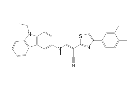 (2E)-2-[4-(3,4-dimethylphenyl)-1,3-thiazol-2-yl]-3-[(9-ethyl-9H-carbazol-3-yl)amino]-2-propenenitrile