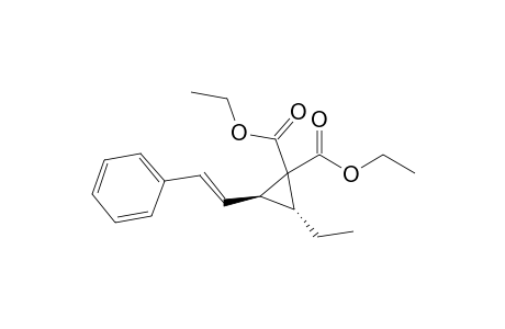 (2R,3R)-2-ethyl-3-[(E)-2-phenylethenyl]cyclopropane-1,1-dicarboxylic acid diethyl ester