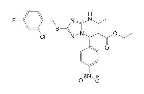ethyl 2-[(2-chloro-4-fluorobenzyl)sulfanyl]-5-methyl-7-(4-nitrophenyl)-4,7-dihydro[1,2,4]triazolo[1,5-a]pyrimidine-6-carboxylate