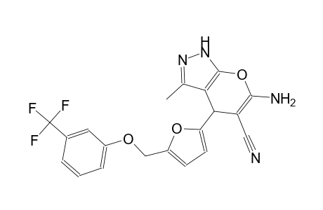 6-amino-3-methyl-4-(5-{[3-(trifluoromethyl)phenoxy]methyl}-2-furyl)-1,4-dihydropyrano[2,3-c]pyrazole-5-carbonitrile