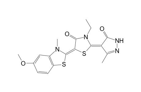 3-Ethyl-5-(5-methoxy-3-methyl-1,3-benzothiazol-2(3H)-ylidene)-2-(3-methyl-5-oxo-1,5-dihydro-4H-pyrazol-4-ylidene)-1,3-thiazolidin-4-one