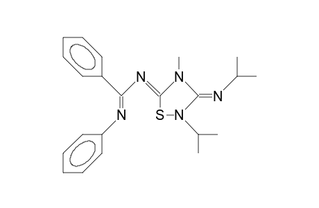 N/1/-(2-Isopropyl-3-isopropylimino-4-methyl-1,2,4-thiadiazolidine-5-ylidene)-N/2/-phenyl-benzamidine