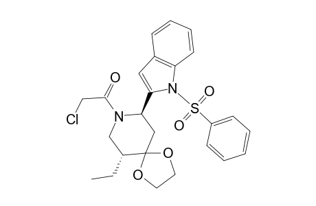 1,4-Dioxa-8-azaspiro[4.5]decane, 8-(chloroacetyl)-6-ethyl-9-[1-(phenylsulfonyl)-1H-indol-2-yl]-, trans-