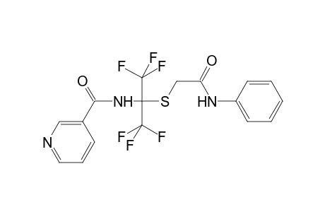 2-{[1,1,1,3,3,3-hexafluoro-2-(pyridin-3-ylformamido)propan-2-yl]sulfanyl}-N-phenylacetamide