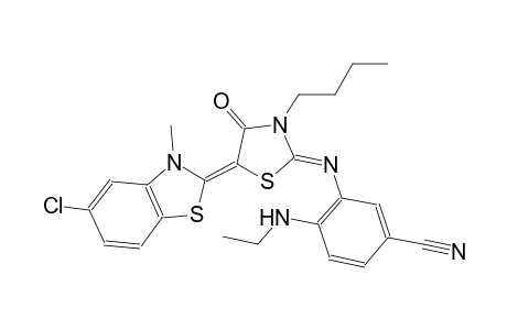3-{[(2Z,5Z)-3-butyl-5-(5-chloro-3-methyl-1,3-benzothiazol-2(3H)-ylidene)-4-oxo-1,3-thiazolidin-2-ylidene]amino}-4-(ethylamino)benzonitrile