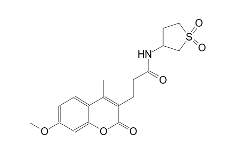 2H-1-benzopyran-3-propanamide, 7-methoxy-4-methyl-2-oxo-N-(tetrahydro-1,1-dioxido-3-thienyl)-