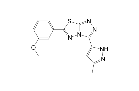 6-(3-methoxyphenyl)-3-(3-methyl-1H-pyrazol-5-yl)[1,2,4]triazolo[3,4-b][1,3,4]thiadiazole