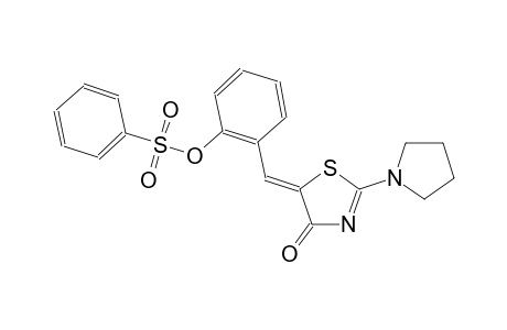 2-[(Z)-(4-oxo-2-(1-pyrrolidinyl)-1,3-thiazol-5(4H)-ylidene)methyl]phenyl benzenesulfonate