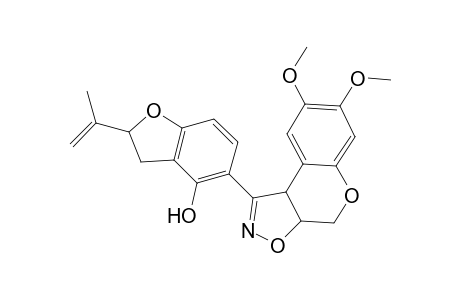 5-(7,8-Dimethoxy-3a,9b-dihydro-4H-chromeno[4,3-d]isoxazol-1-yl)-2-isopropenyl-2,3-dihydro-1-benzofuran-4-ol