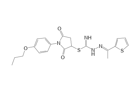 Pyrrolidine, 3-[[imino[2-[1-(2-thienyl)ethylidene]hydrazino]methyl]thio]-2,5-dioxo-1-(4-propoxyphenyl)-