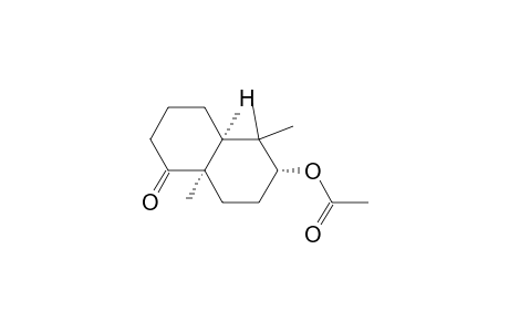 1(2H)-Naphthalenone, 6-(acetyloxy)octahydro-5,5,8a-trimethyl-, [4aR-(4a.alpha.,6.alpha.,8a.alpha.)]-