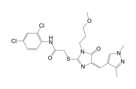 N-(2,4-dichlorophenyl)-2-{[(4E)-4-[(1,3-dimethyl-1H-pyrazol-4-yl)methylene]-1-(3-methoxypropyl)-5-oxo-4,5-dihydro-1H-imidazol-2-yl]sulfanyl}acetamide