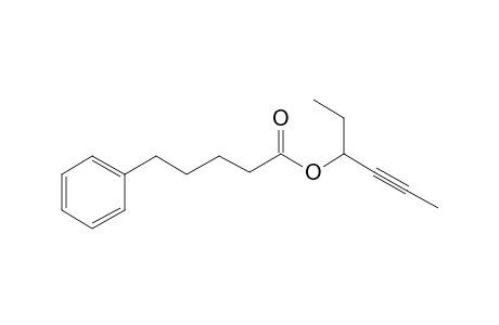 5-Phenylvaleric acid, hex-4-yn-3-yl ester