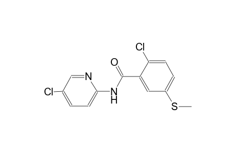 2-Chloranyl-N-(5-chloranylpyridin-2-yl)-5-methylsulfanyl-benzamide