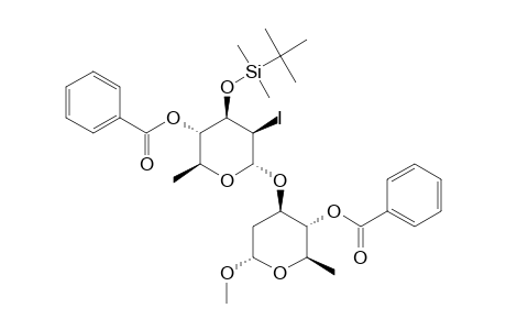 [4-O-BENZOYL-3-O-TERT.-BUTYLDIMETHYLSILYL-2,6-DIDEOXY-2-IODO-ALPHA-D-MANNO-HEXOPYRANOSYL]-(1->3)-4-O-BENZOYL-2,6-DIDEOXY-ALPHA-D-ARABINO-HEXOPYRANOSIDE