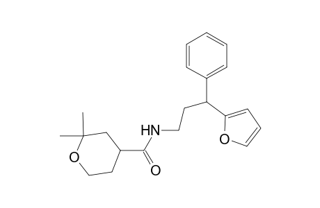 N-[3-(2-furyl)-3-phenylpropyl]-2,2-dimethyltetrahydro-2H-pyran-4-carboxamide