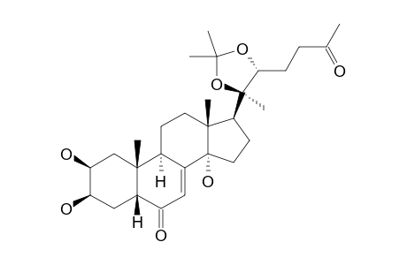 25-OXO-20,22-ACETONIDE-27-NORPONASTERONE-A;#VI;(20R,22R)-2-BETA,3-BETA,14-ALPHA-TRIHYDROXY-20,22-O-ISOPROPYLIDENE-25-OXO-27-NOR-5-BETA-CHOLEST-7-EN-6-ONE