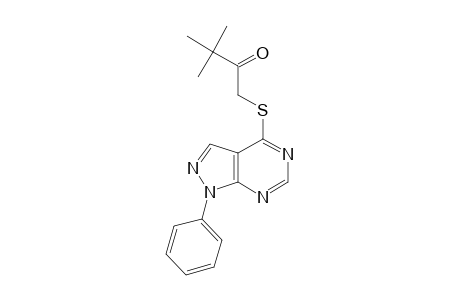 3,3-dimethyl-1-[(1-phenyl-1H-pyrazolo[3,4-d]pyrimidin-4-yl)sulfanyl]-2-butanone