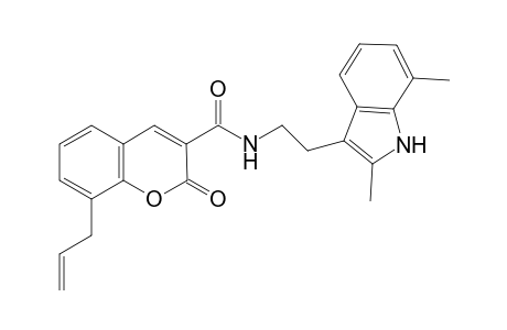 8-Allyl-N-[2-(2,7-dimethyl-1H-indol-3-yl)ethyl]-2-keto-chromene-3-carboxamide
