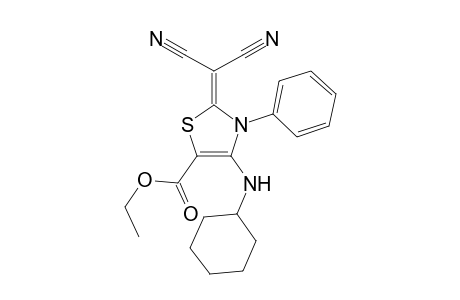 Ethyl 2-dicyanomethylene-4-cyclohexylamino-2,3-dihydro-3-phenylthiazole-5-carboxylate