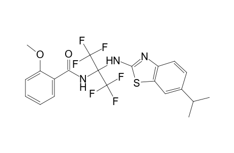 2-Methoxy-N-[2,2,2-trifluoro-1-[(6-isopropyl-1,3-benzothiazol-2-yl)amino]-1-(trifluoromethyl)ethyl]benzamide