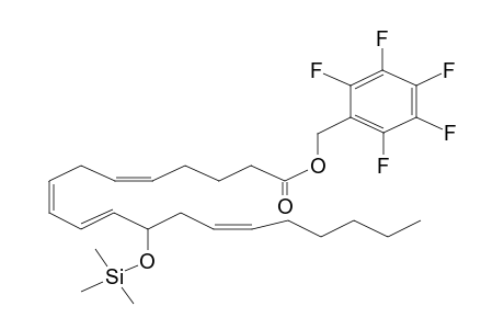 12-hydroxy-(5Z,8Z,10E,14Z)-eicosatetraenoic acid, PFB,TMS derivative