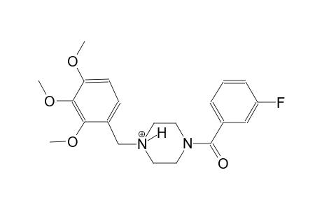 1-(3-fluorobenzoyl)-4-(2,3,4-trimethoxybenzyl)piperazin-4-ium