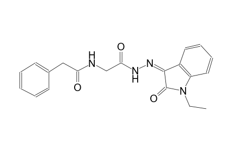 N-{2-[(2Z)-2-(1-ethyl-2-oxo-1,2-dihydro-3H-indol-3-ylidene)hydrazino]-2-oxoethyl}-2-phenylacetamide