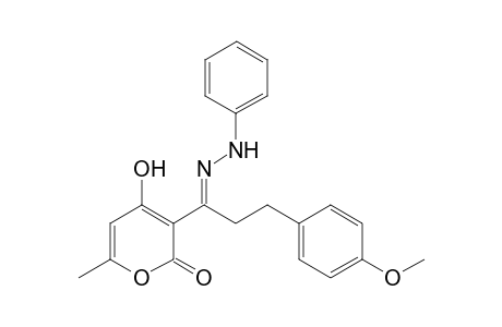 1-(4'-Hydroxy-6'-methyl-2'-pyron-3'-yl)-1-(phenylhydrazone)-3-(4"-methoxyphenyl)propane