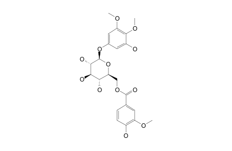 1-O-3,4-DIMETHOXY-5-HYDROXYPHENYL-(6-OVANILLOYL)-BETA-D-GLUCOPYRANOSIDE