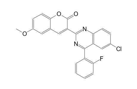 2H-1-benzopyran-2-one, 3-[6-chloro-4-(2-fluorophenyl)-2-quinazolinyl]-6-methoxy-