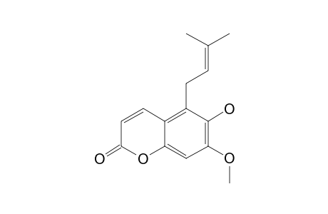 ISOCEDRELOPSIN;7-METHOXY-5-PRENYL-COUMARIN