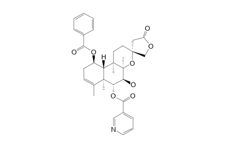 SCUTEBARBATINE-W;(13R)-1-BETA-BENZOYLOXY-6-ALPHA-NICOTINOYLOXY-7-BETA-HYDROXY-8-BETA,13-EPOXY-3-NEO-CLERODEN-15,16-OLIDE
