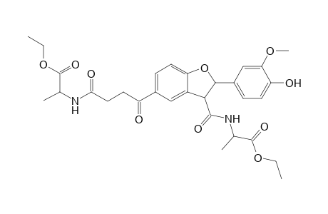 7-Methoxy-2-(4-hydroxy-3-methoxyphenyl)-5-[N-(1-(ethoxycarbonyl)ethyl]amido]propenoyl-3-[1-(ethoxycarbonyl)ethylaminocarbonyl]-2,3-dihydrobenzofuran