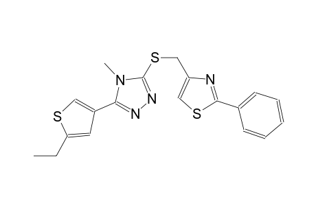 3-(5-ethyl-3-thienyl)-4-methyl-5-{[(2-phenyl-1,3-thiazol-4-yl)methyl]sulfanyl}-4H-1,2,4-triazole