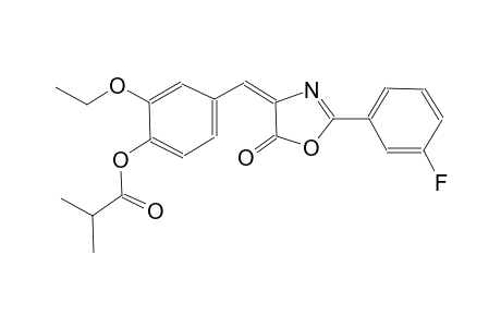 2-ethoxy-4-[(E)-(2-(3-fluorophenyl)-5-oxo-1,3-oxazol-4(5H)-ylidene)methyl]phenyl 2-methylpropanoate