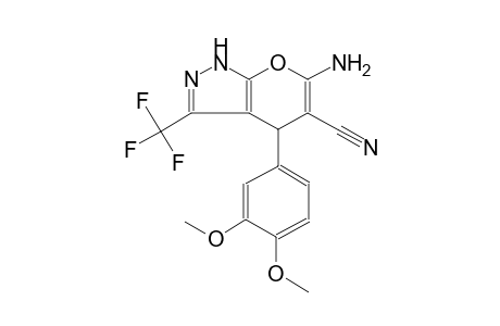 pyrano[2,3-c]pyrazole-5-carbonitrile, 6-amino-4-(3,4-dimethoxyphenyl)-1,4-dihydro-3-(trifluoromethyl)-