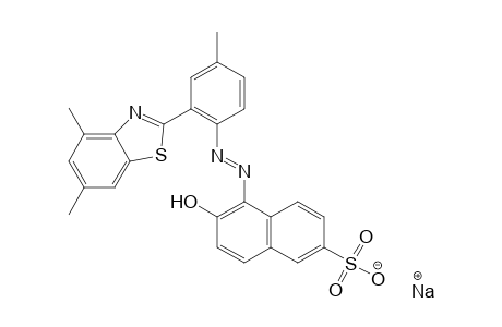 2-Naphthalenesulfonic acid, 5-[[2-(4,6-dimethyl-2-benzothiazolyl)-4-methylphenyl]azo]-6-hydroxy-, monosodium salt