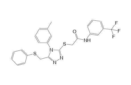 2-({4-(3-methylphenyl)-5-[(phenylsulfanyl)methyl]-4H-1,2,4-triazol-3-yl}sulfanyl)-N-[3-(trifluoromethyl)phenyl]acetamide