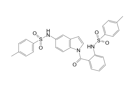 4-Methyl-N-(2-(5-((4-methylphenyl)sulfonamido)-1H-indole-1-carbonyl)phenyl)benzenesulfonamide